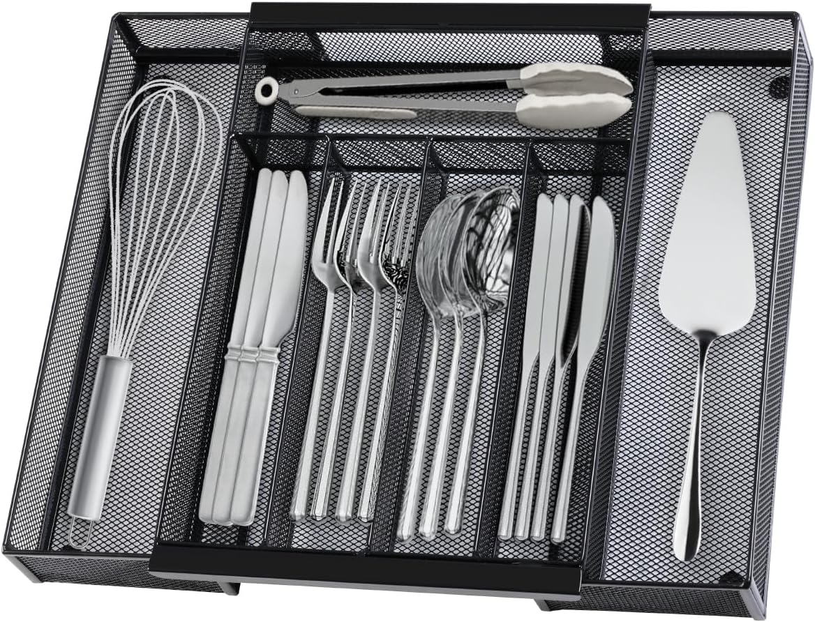 Silverware Organizer Metal Mesh, Drawer Organizer, Utensil Cutlery Tray for kitchen