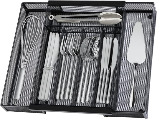 Silverware Organizer Metal Mesh, Drawer Organizer, Utensil Cutlery Tray for kitchen
