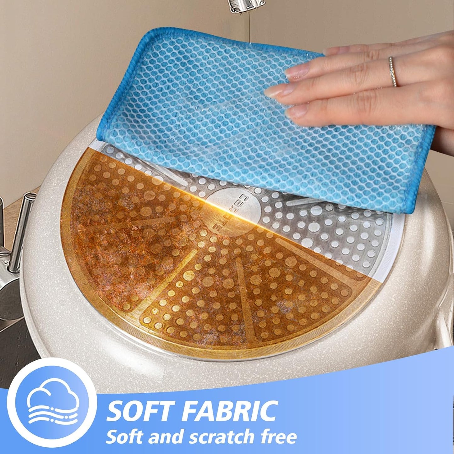 KinHwa Kitchen Washcloths for Dishes Absorbent Microfiber Dish Cloths Quick Dry Dish Rags with Poly