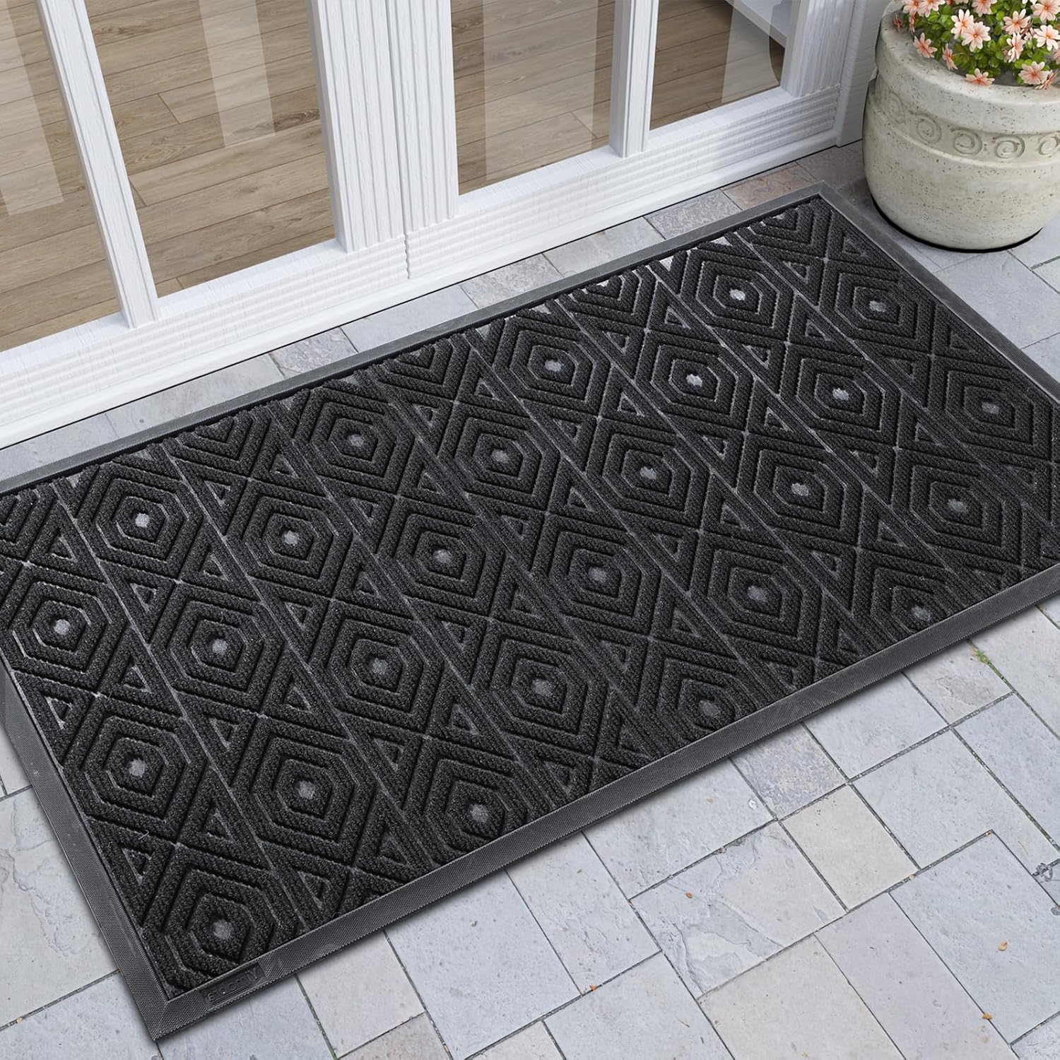 Yimobra Door Mat, Outdoor Indoor Entrance Welcome Mat, Heavy Entry Front Door Mat, Stain & Fade