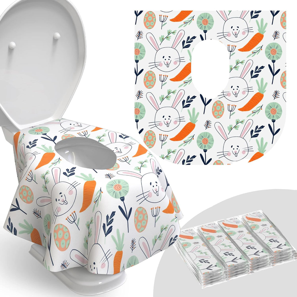 Disposable Toilet Seat Cover for Travel – 20 Pack with Covers Wrapped in Sets of 2, Non-Flushable