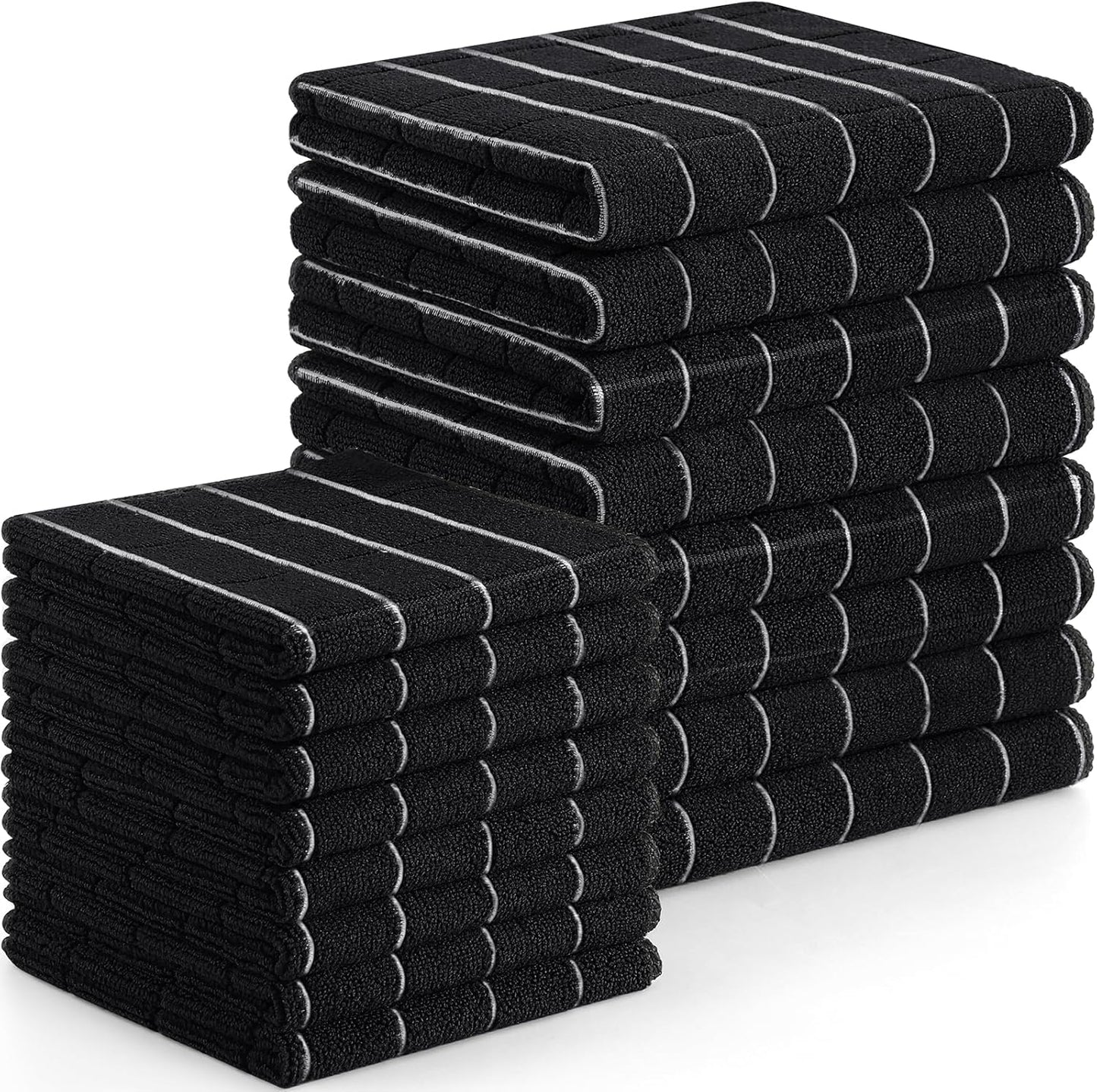 Homaxy Microfiber Kitchen Towels and Dishcloths Set, 16 Pack Soft and Absorbent Dish Hand Towels