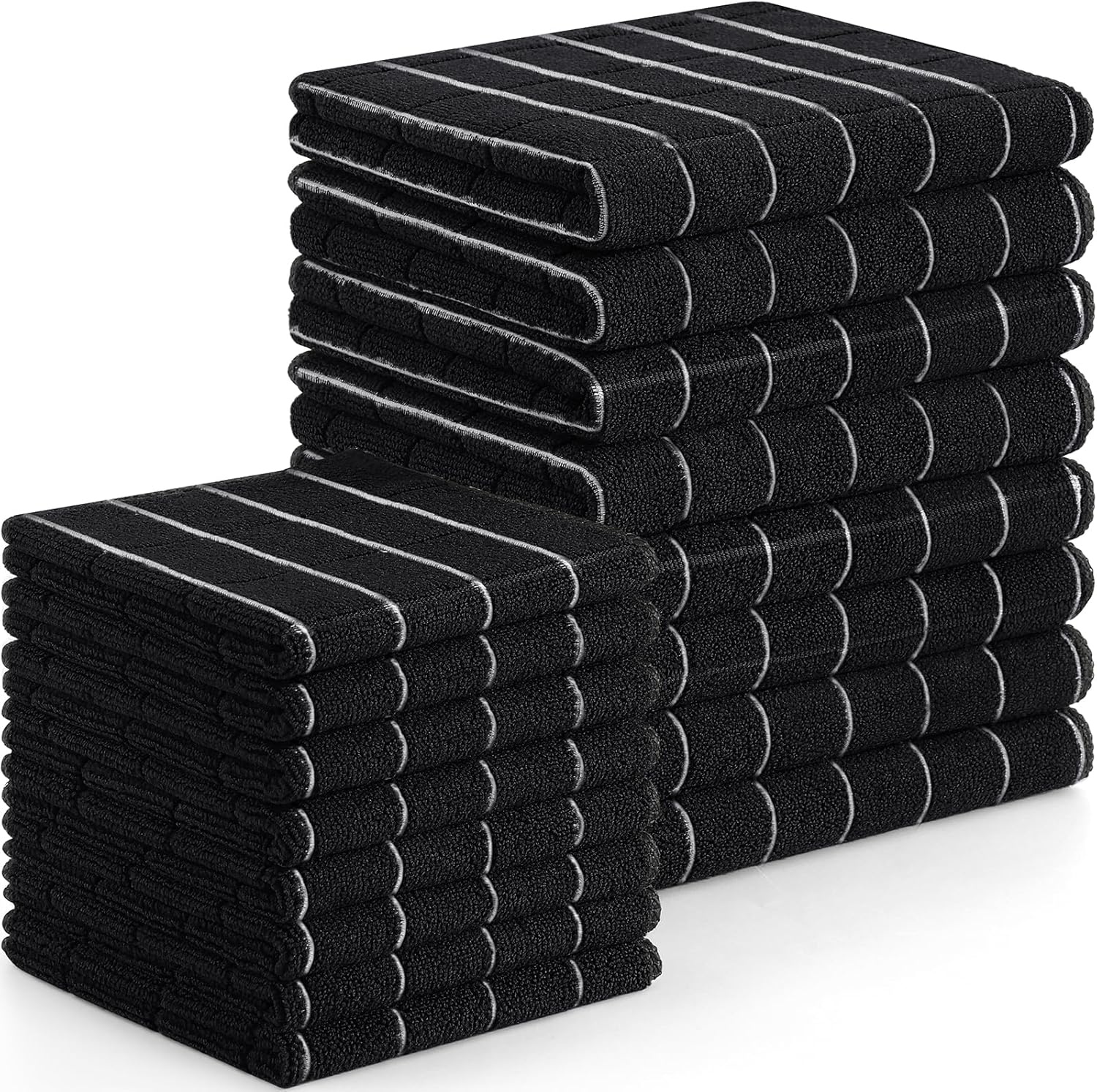 Homaxy Microfiber Kitchen Towels and Dishcloths Set, 16 Pack Soft and Absorbent Dish Hand Towels