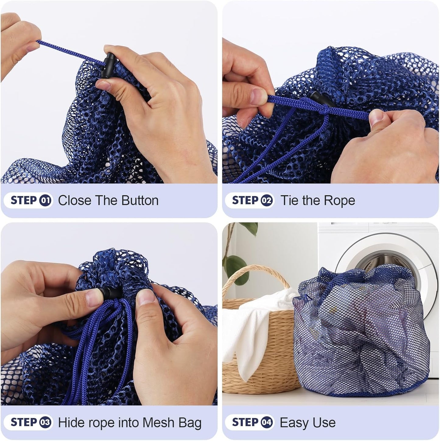 3Pcs Mesh Laundry Bags Washing Machine Mesh Wash Bags Jumbo for Delicates Clothes,Bed Linen,Toys