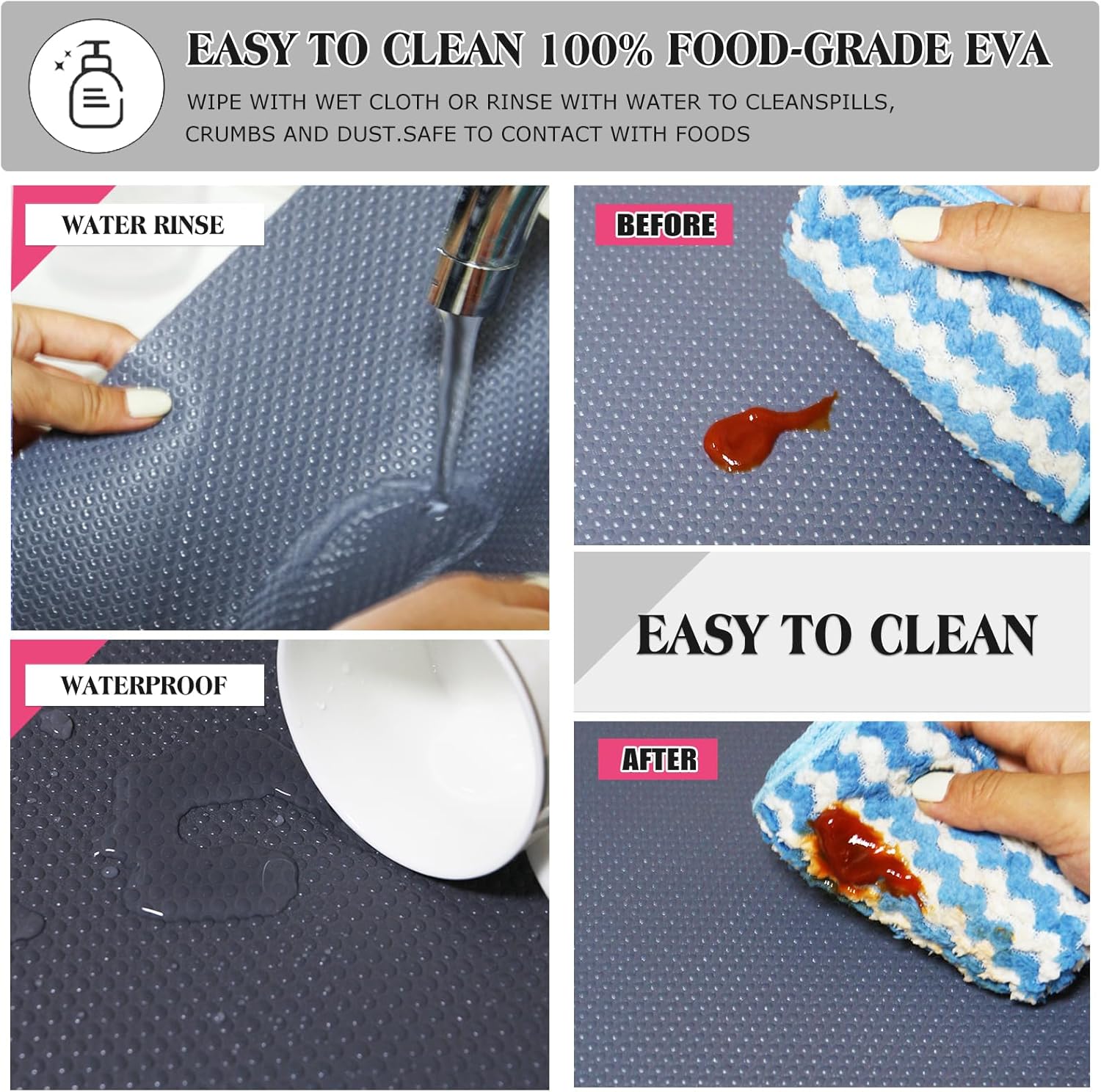 10Pcs Refrigerator Liners, Washable Fridge Liner Shelf Mats Refrigerator Pads for Cupboard Cabinet