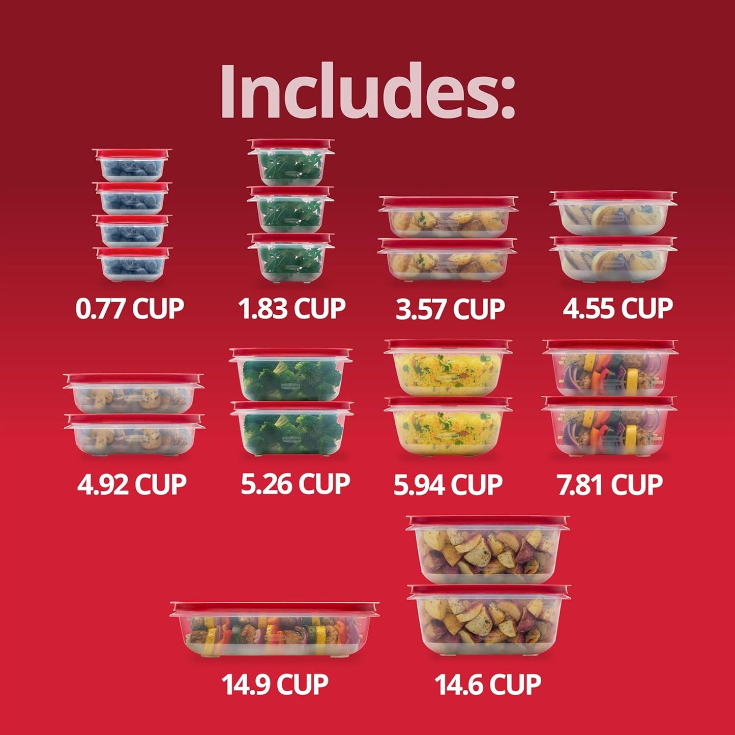 Rubbermaid EasyStore Containers, 44-Piece Set, Food Storage Containers, Food Storage Containers