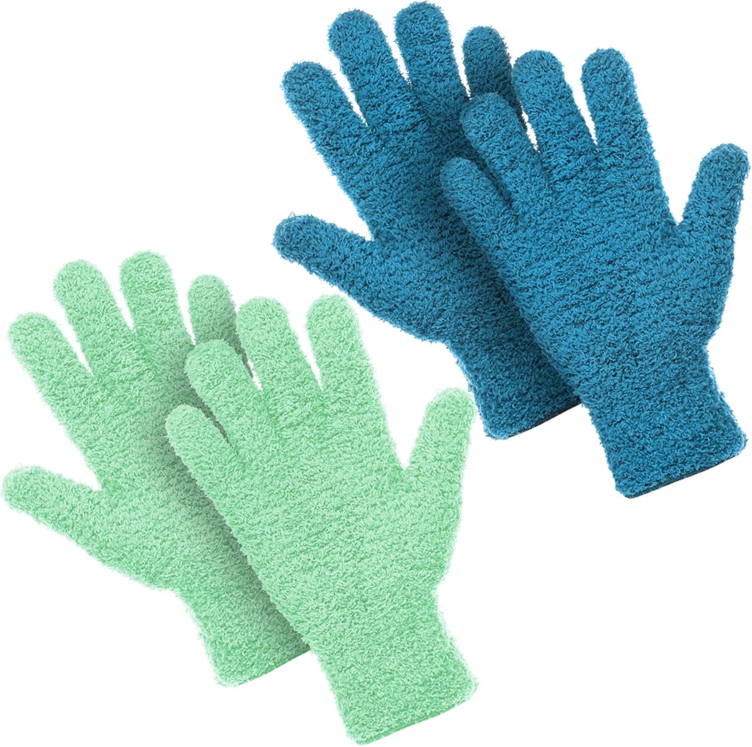 Patelai 2 Pairs Microfiber Gloves for plants Dusting Cleaning Glove Mittens House Cars Blinds