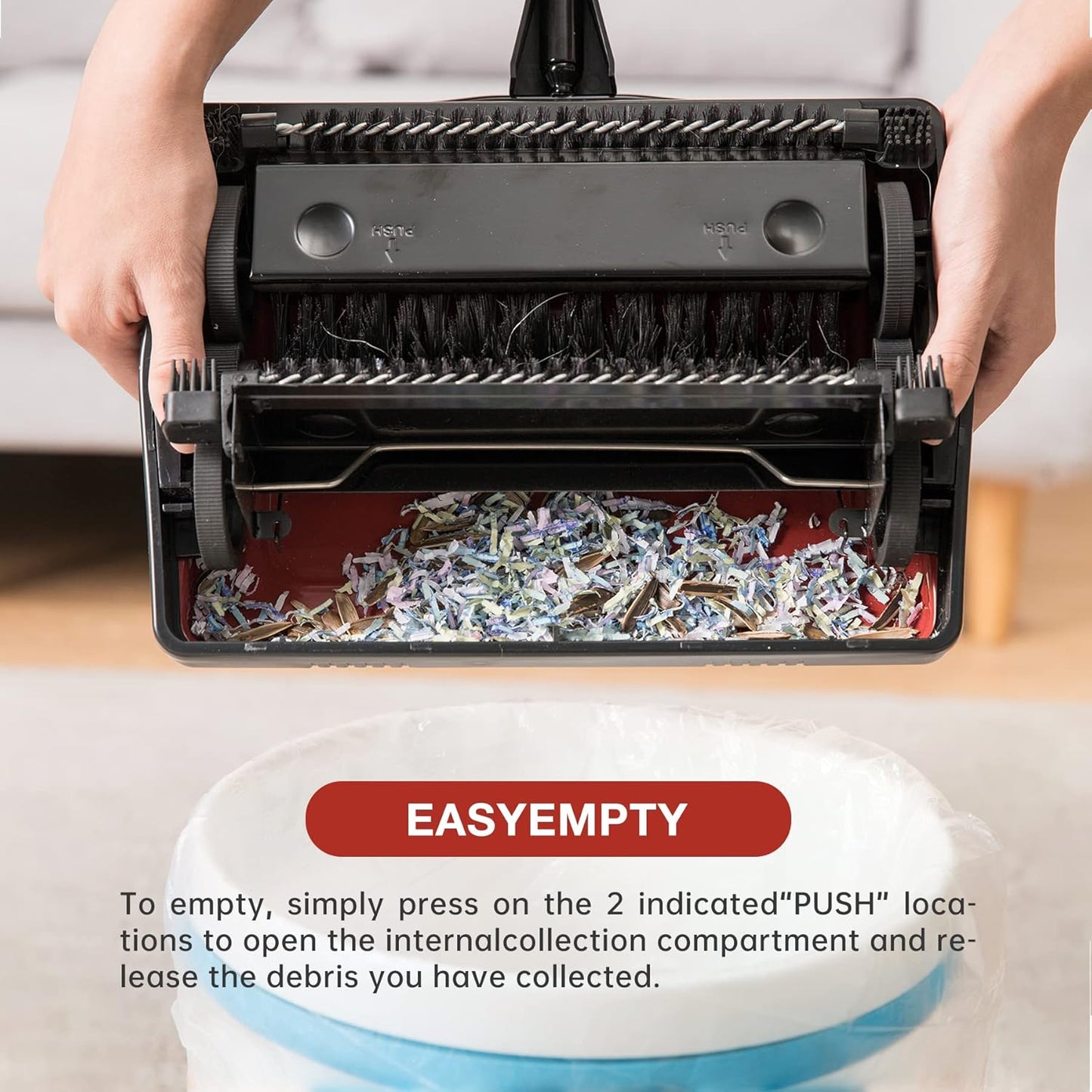 Yocada Carpet Sweeper Cleaner for Home Office Low Carpets Rugs Undercoat Carpets Pet Hair Dust