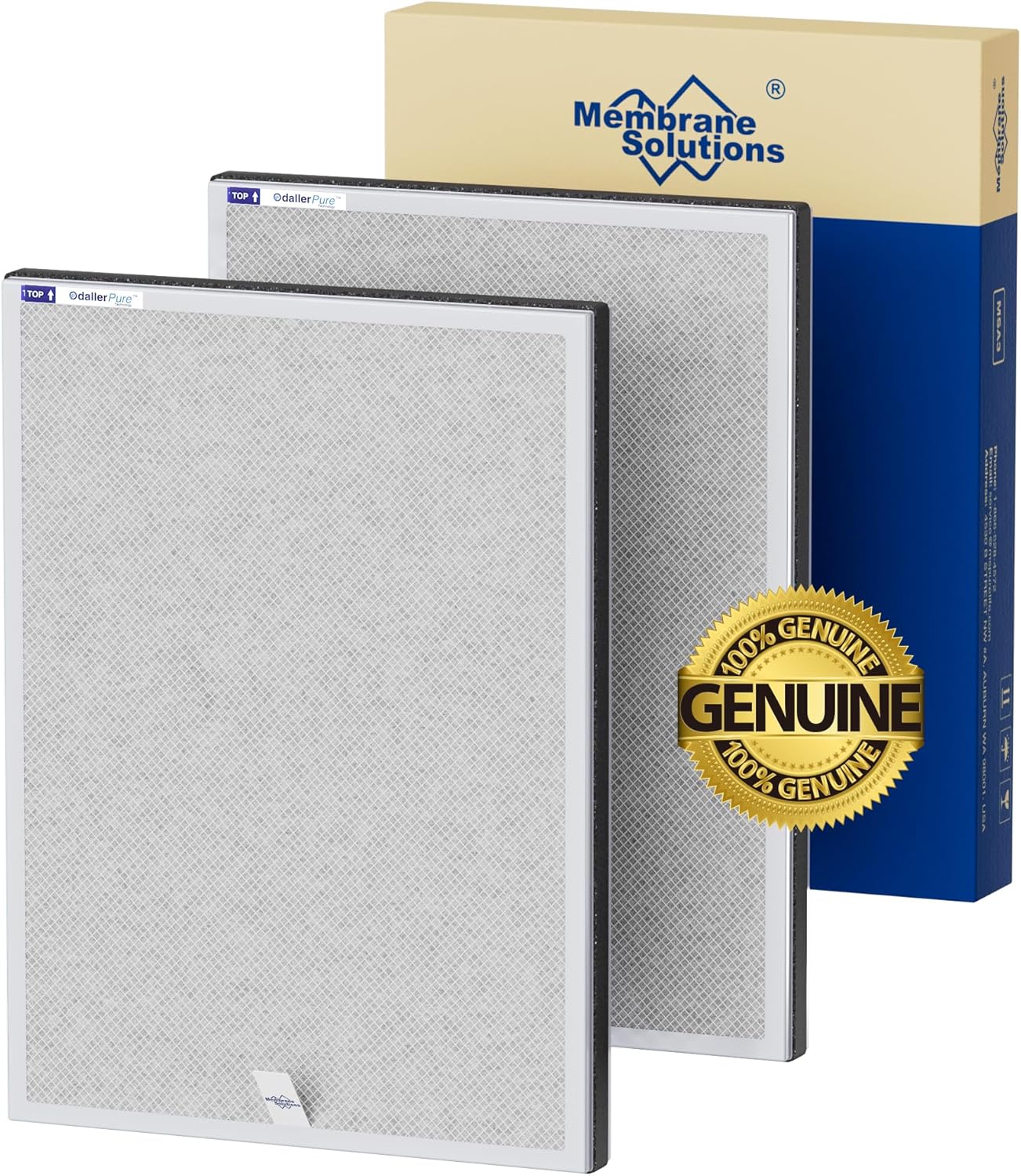 Membrane Solutions MSA3/MSA3S Genuine Smoke Removal Air Purifier Filter Replacement 2 Pack