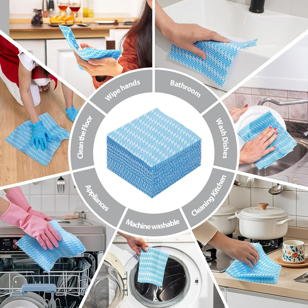 Disposable Cleaning Cloths Dry Handi Wipes Reusable Dish Cloths Multi Use Reusable Cleaning