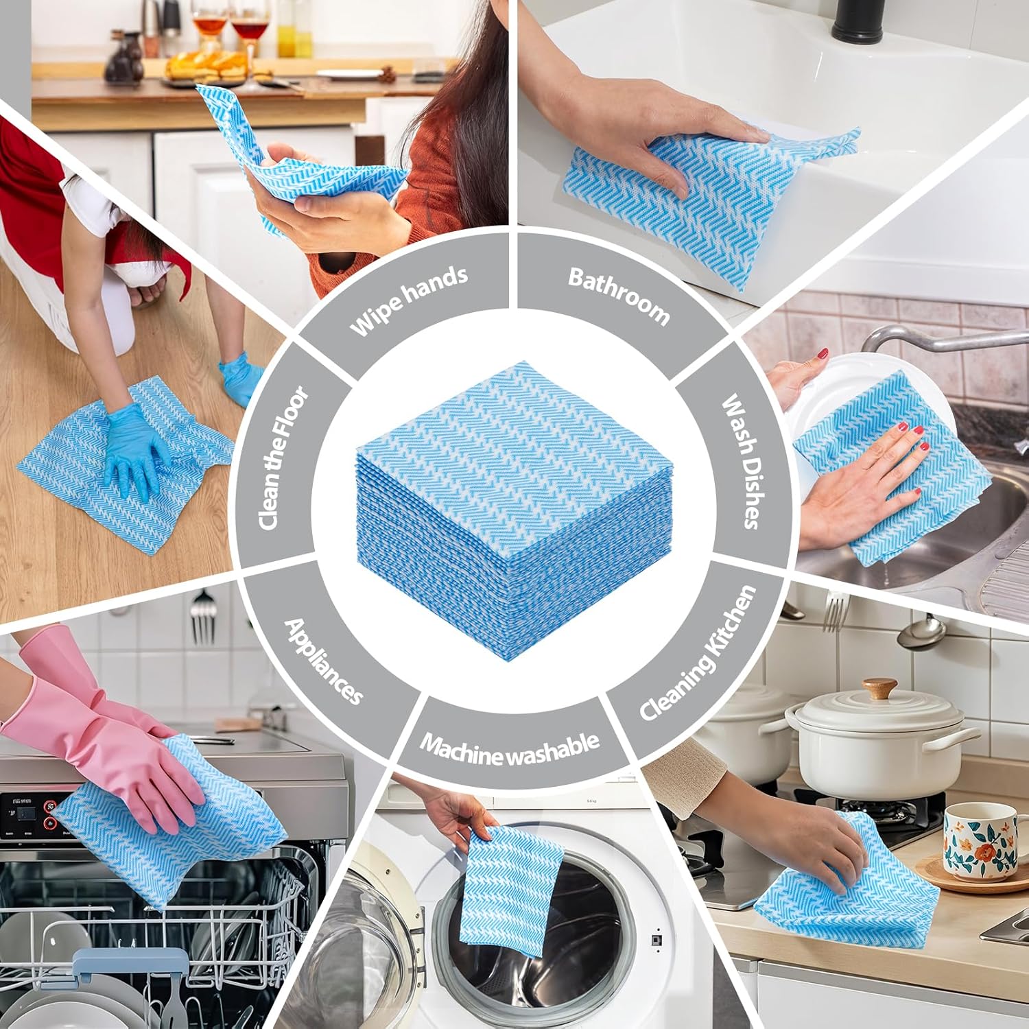 Disposable Cleaning Cloths Dry Handi Wipes Reusable Dish Cloths Multi Use Reusable Cleaning