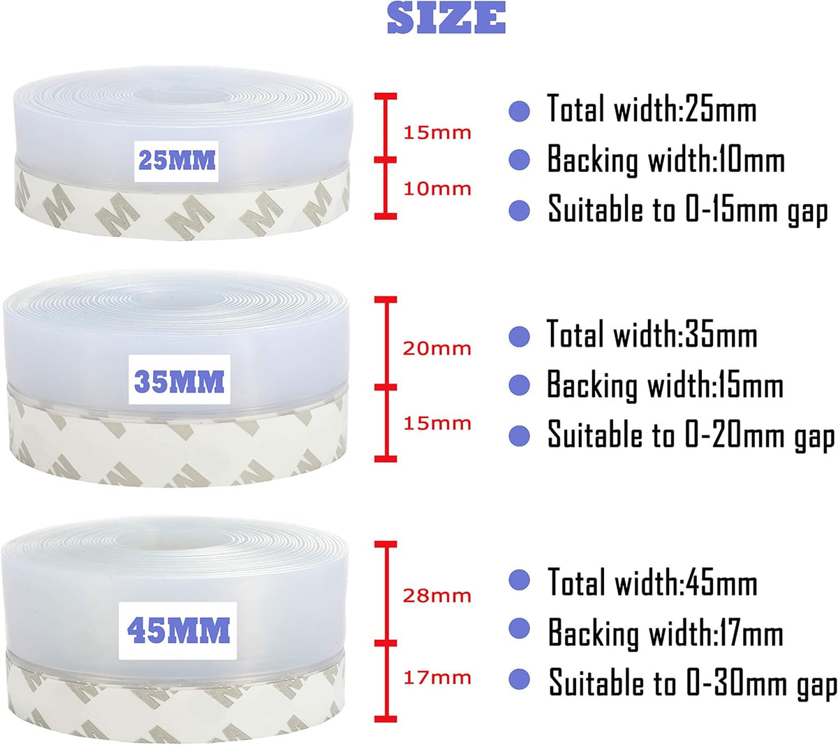 Weather Stripping Door Seal Strip,Door Strip Bottom for Doors Silicone Sealing Sticker Adhesive for