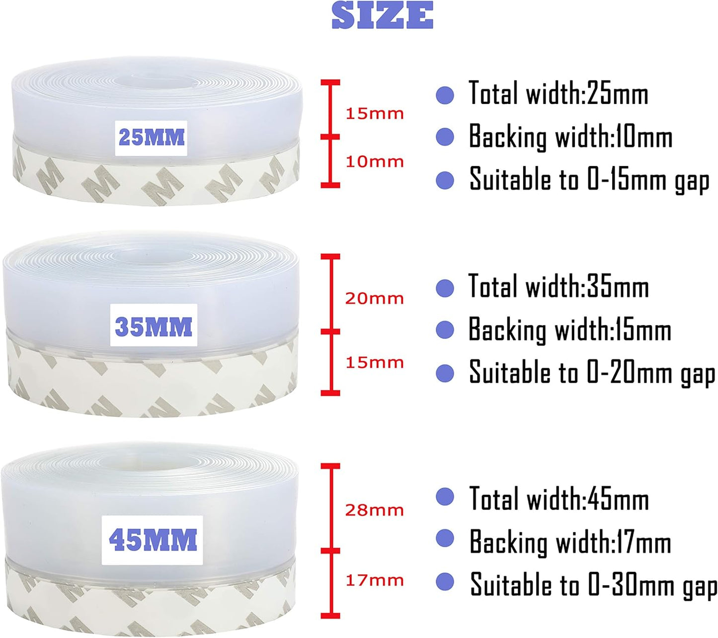 Weather Stripping Door Seal Strip,Door Strip Bottom for Doors Silicone Sealing Sticker Adhesive for