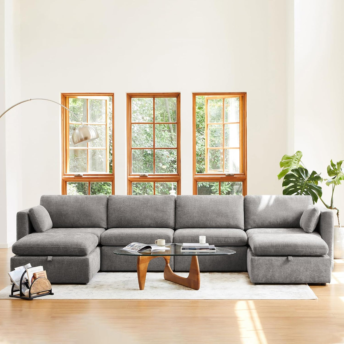 CHITA Oversized Modular Sectional Fabric Sofa Set, Extra Large U Shaped Couch with Reversible