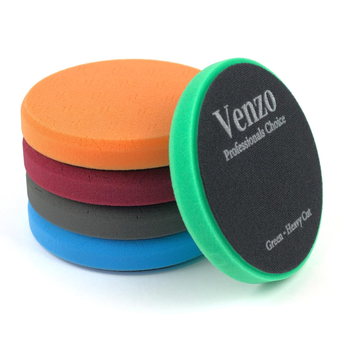 Venzo 5 Inch Buffing Polishing Pads, 5 Pcs 5.5" inch Front Side for 125mm Backing Plate, Buffing