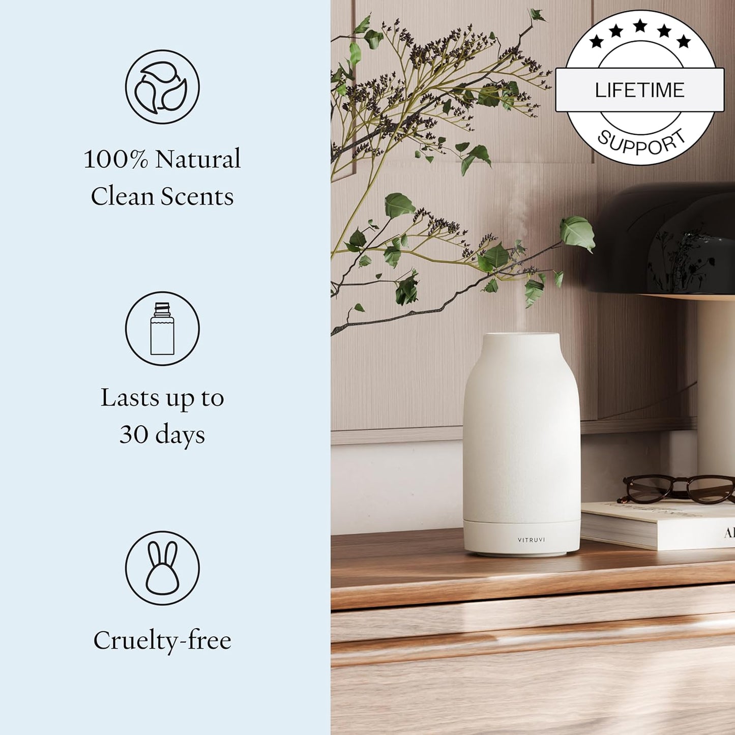 Vitruvi Sleep Scent Refill for Air Diffuser – Calming Essential Oil Blend for Bedtime – Waterless