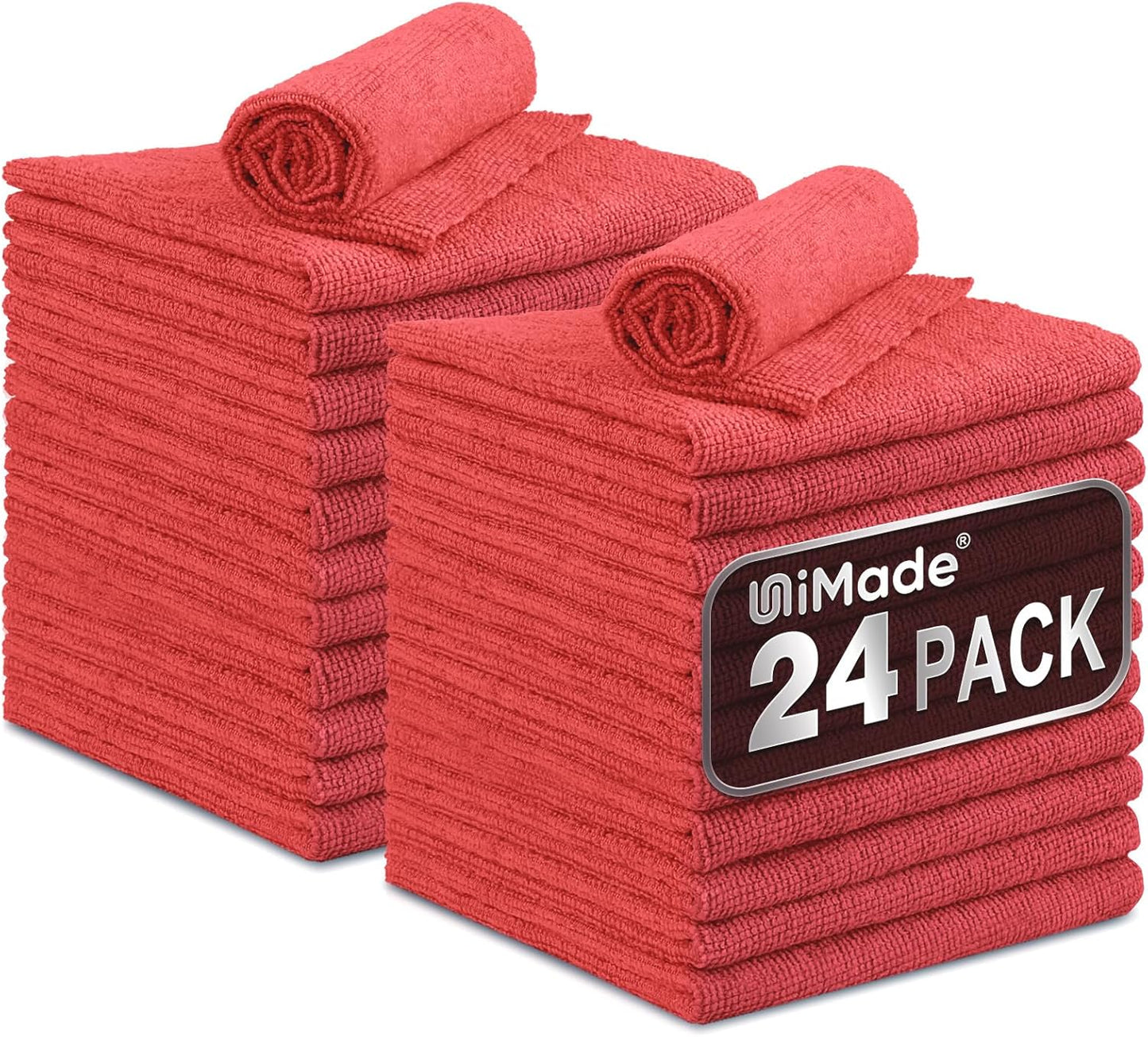 Shop Towels, 24 Pack Commercial Grade Shops Rags Microfiber Towel for Cars Cleaning Rags Bulk Clean