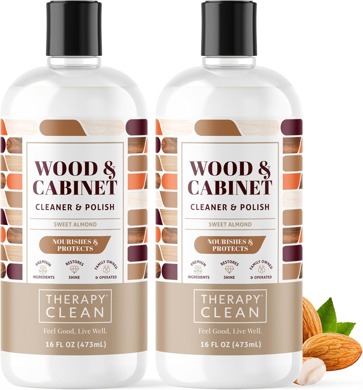 Therapy Wood Cleaner and Furniture Polish 16 oz. (2 Pack) - Wood Cabinet and Table Cleaner