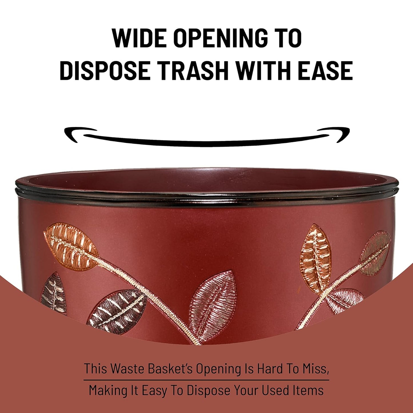 Zahari Home Decorative Trash Can for Bathroom, Office & Bedroom - 2.1 Gallons Stylish & Small Trash