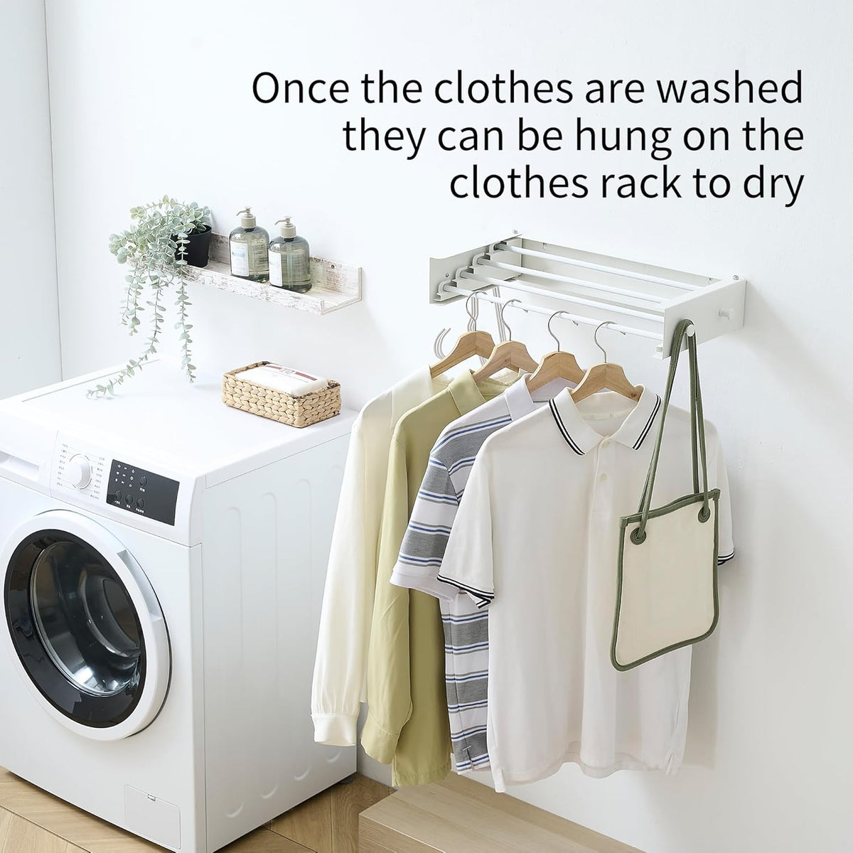 Clothes Drying Rack, Laundry Hanger Dryer Rack, Wall Mounted Drying Rack for Laundry, Foldable