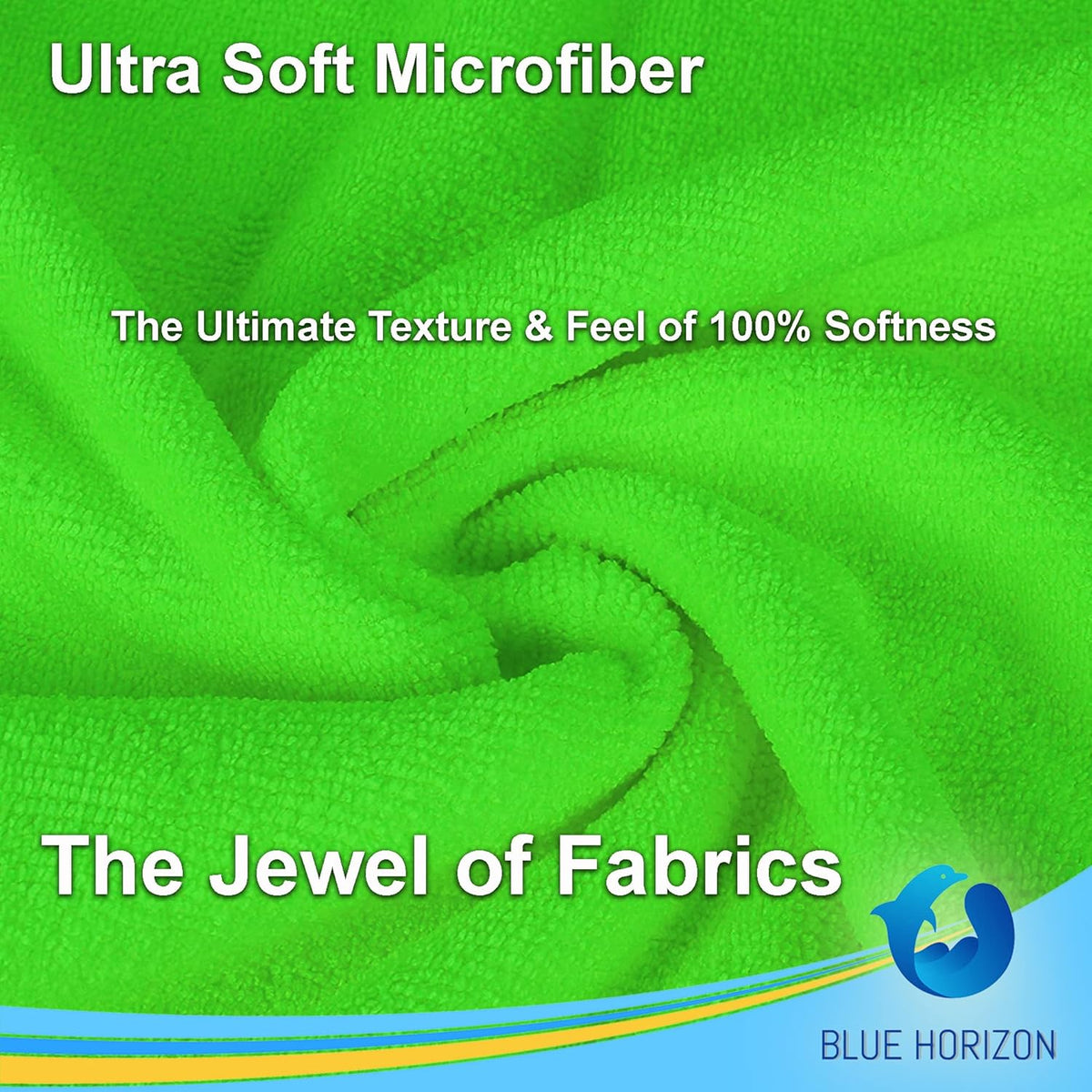 Blue Horizon Large Microfiber Cleaning Towels, 36-Pack Wash Cloths, Ultra Soft Plush Microfiber