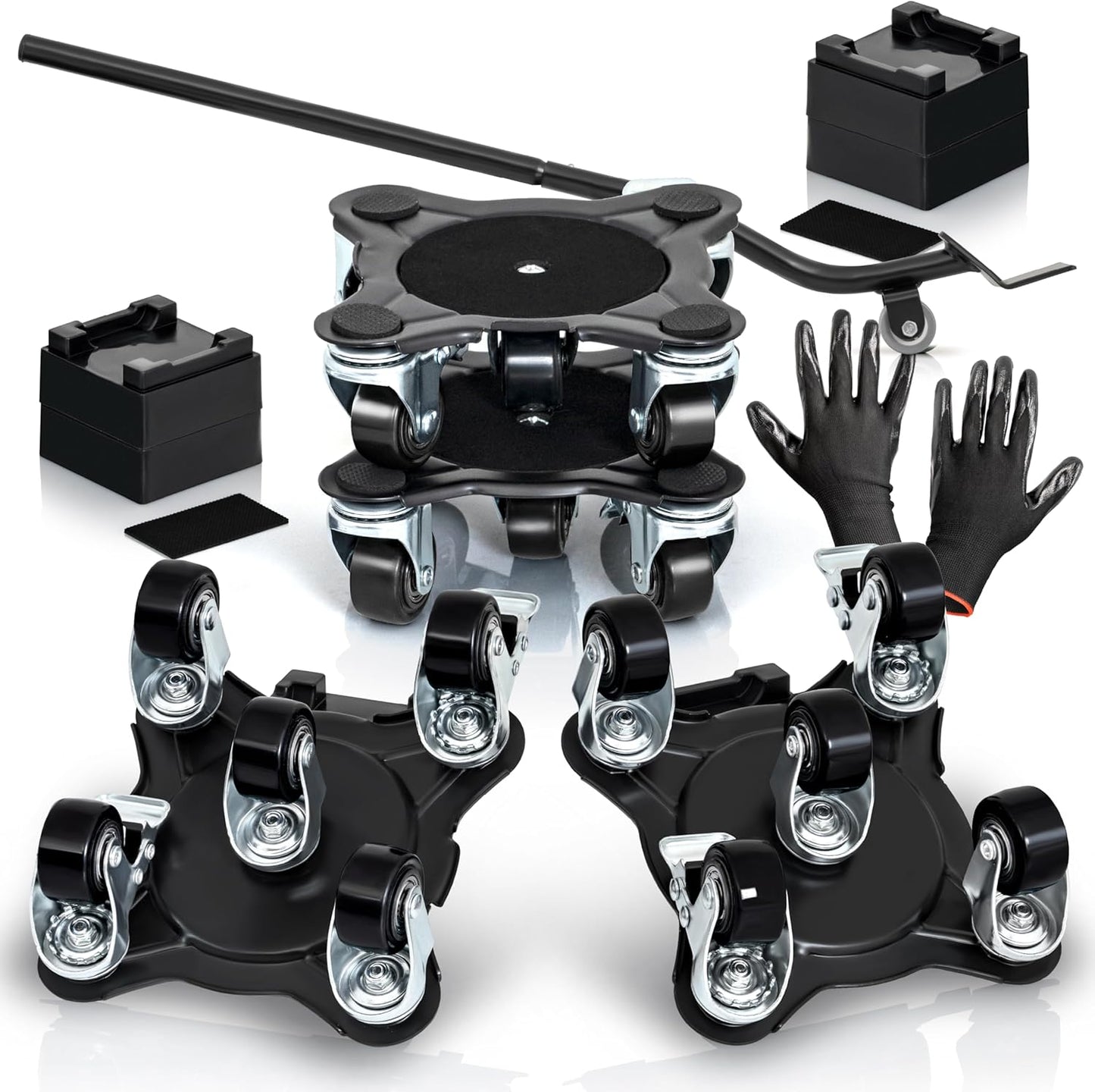 Furniture Movers with Wheels - Set of 4 Heavy Duty Furniture Lifter Tool with 2000 lbs Load