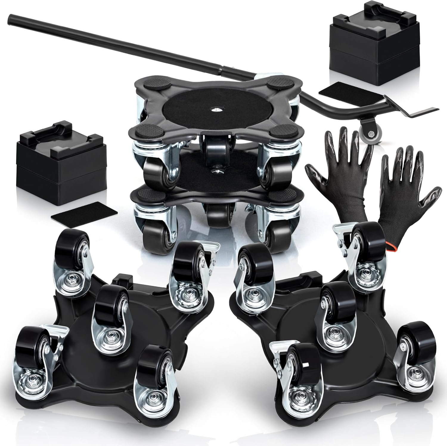 Furniture Movers with Wheels - Set of 4 Heavy Duty Furniture Lifter Tool with 2000 lbs Load