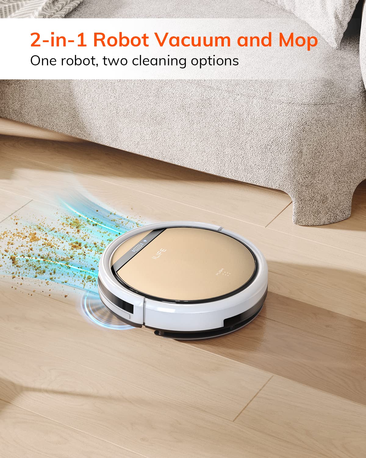 ILIFE V5s Plus Robot Vacuum and Mop Combo with Wi-Fi/App/Alexa, Automatic Self-Charging Robotic