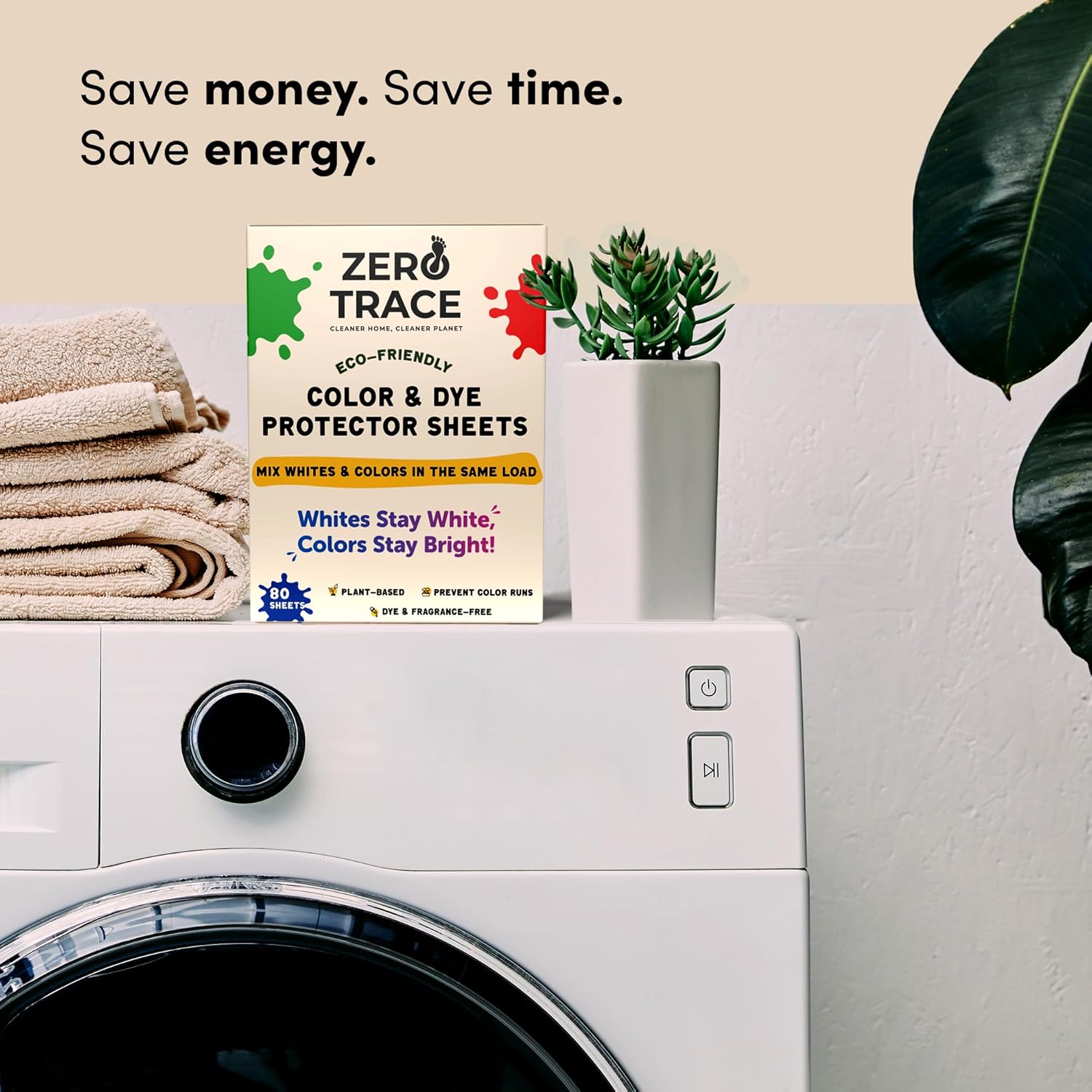 Zero Trace Color Catchers for Laundry - Protects Clothes with Laundry Color Dye Catcher Sheets and