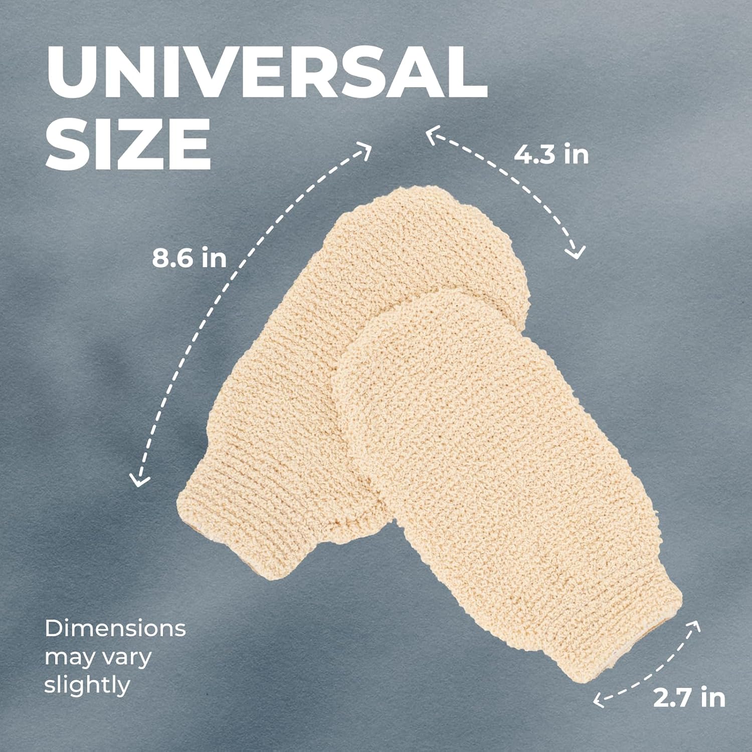 GUARD&MARINE Natural Shower Mitts - Hemp Bath Gloves for Skin Exfoliation, Mitt Washcloth for Body