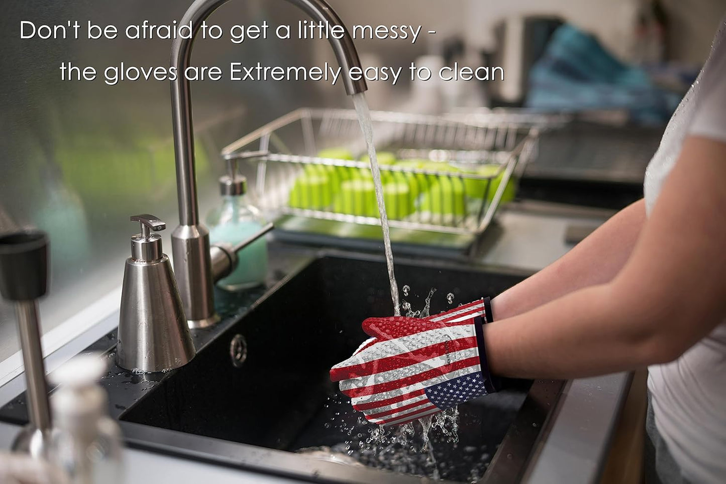KITCHEN PERFECTION Silicone Smoker Oven Gloves -Extreme Heat Resistant BBQ Gloves -Handle Hot Food