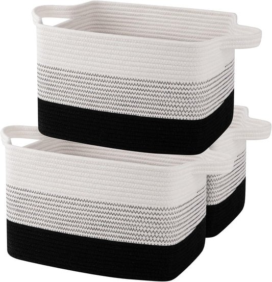 OIAHOMY Storage Basket, Woven Baskets for Storage, Cotton Rope Basket for toys,Towel Baskets for