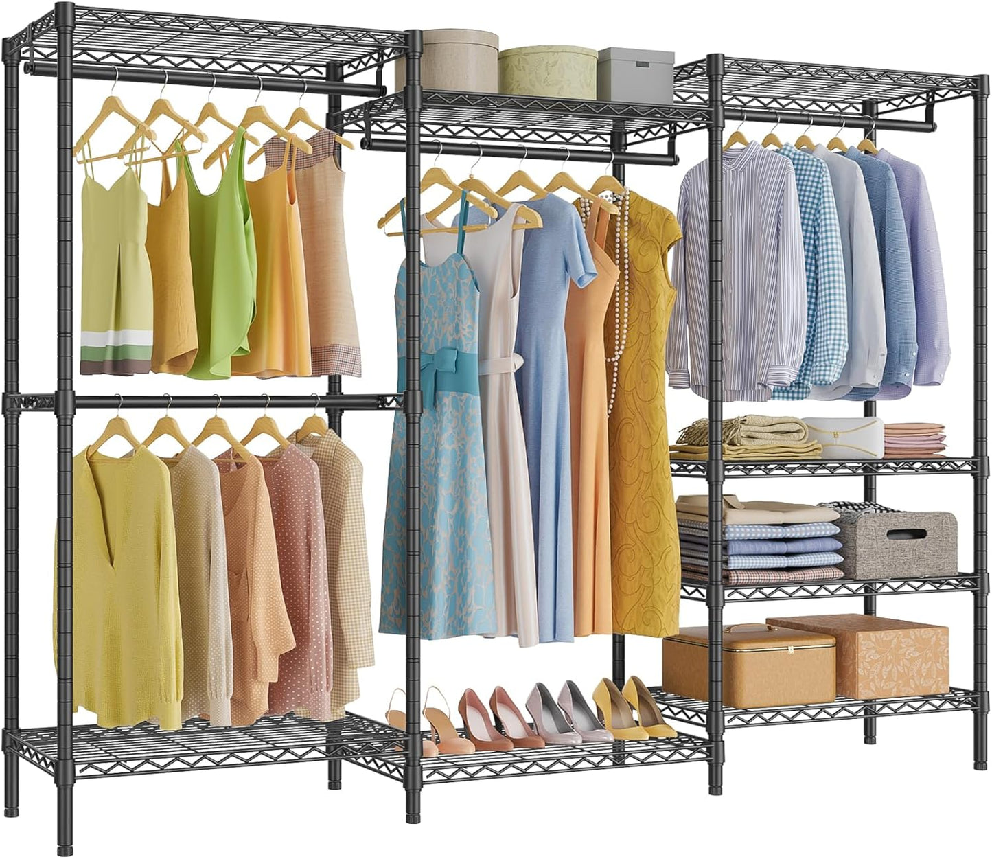 VIPEK V5 Plus Large Portable Closet Rack Freestanding Wardrobe Closet, Multi-Functional Clothes