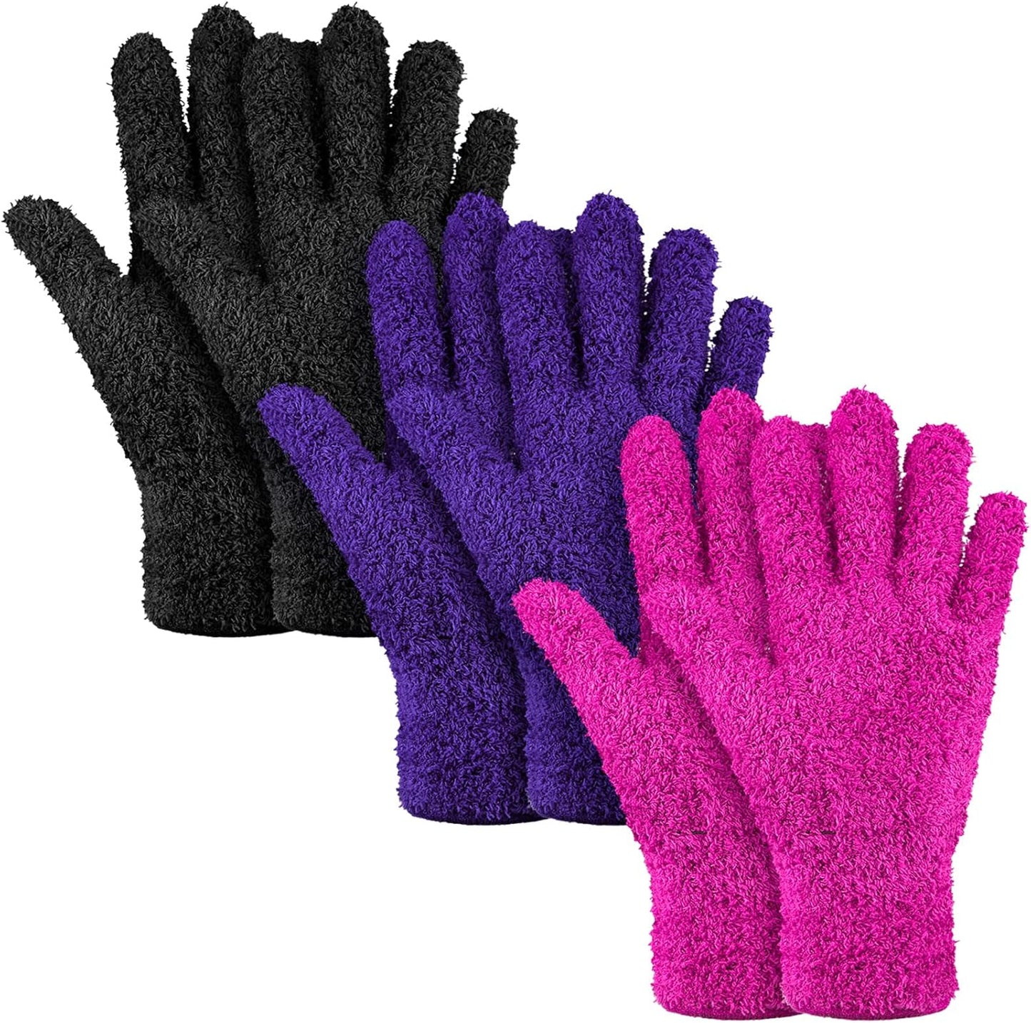 Patelai 3 Pairs Microfiber Plant Dusting Gloves Leaf Cleaning Gloves for Indoor Plants, Blinds