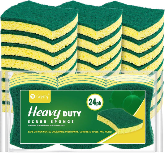 ORIGHTY Heavy Duty Cellulose Scrub Sponges Kitchen, Powerful Scrubbing & Cleaning, Suitable for