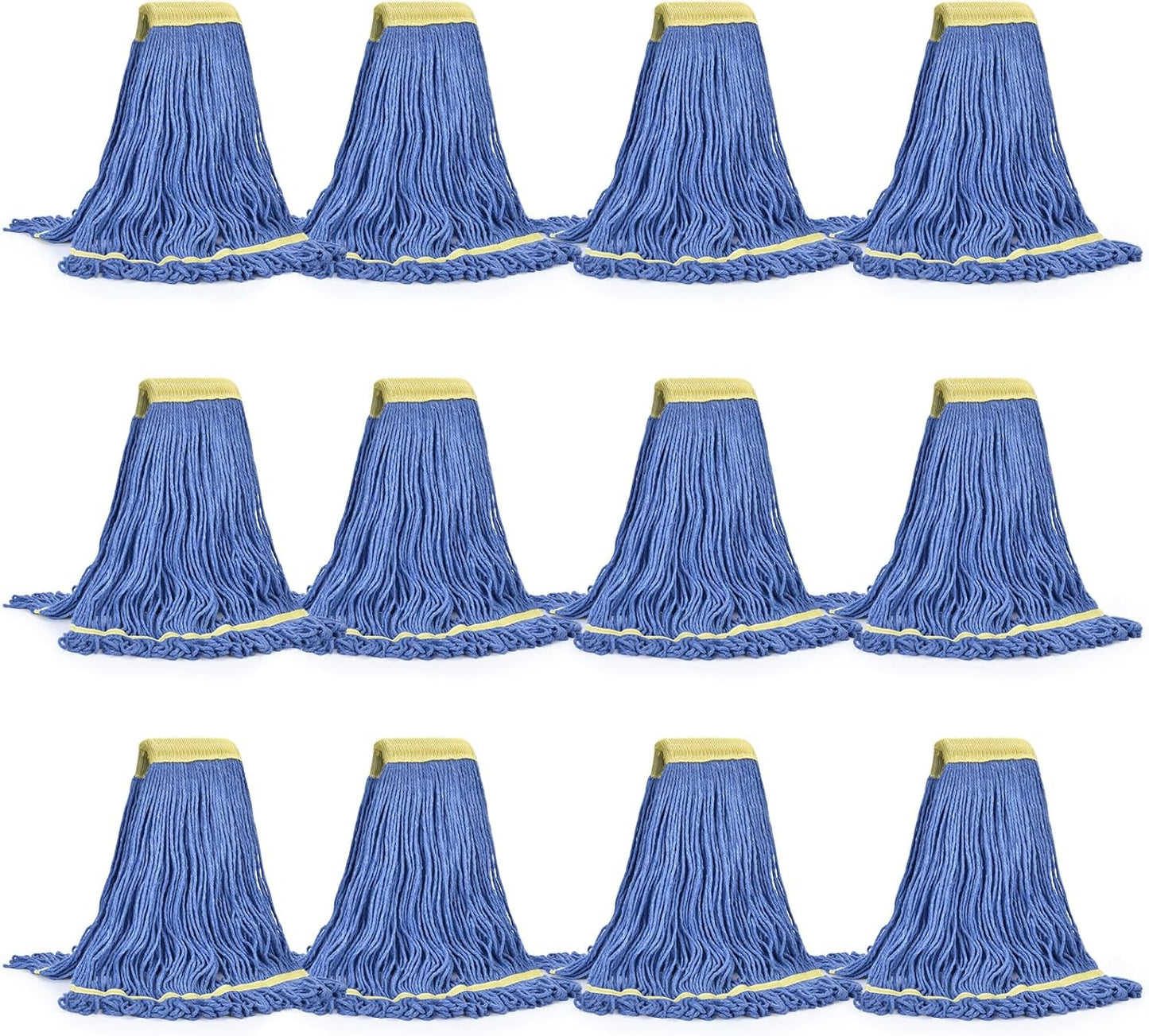 Matthew Cleaning Commercial Mop Head Replacement, 5 Inch Wide Headband, Looped End Cotton Blend