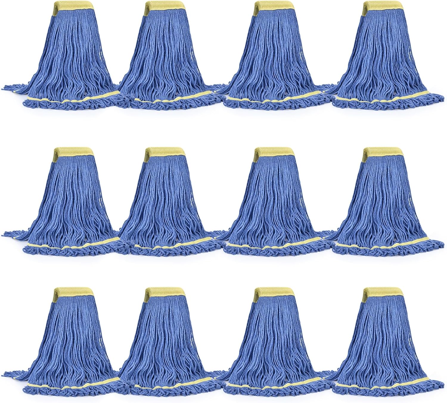 Matthew Cleaning Commercial Mop Head Replacement, 5 Inch Wide Headband, Looped End Cotton Blend