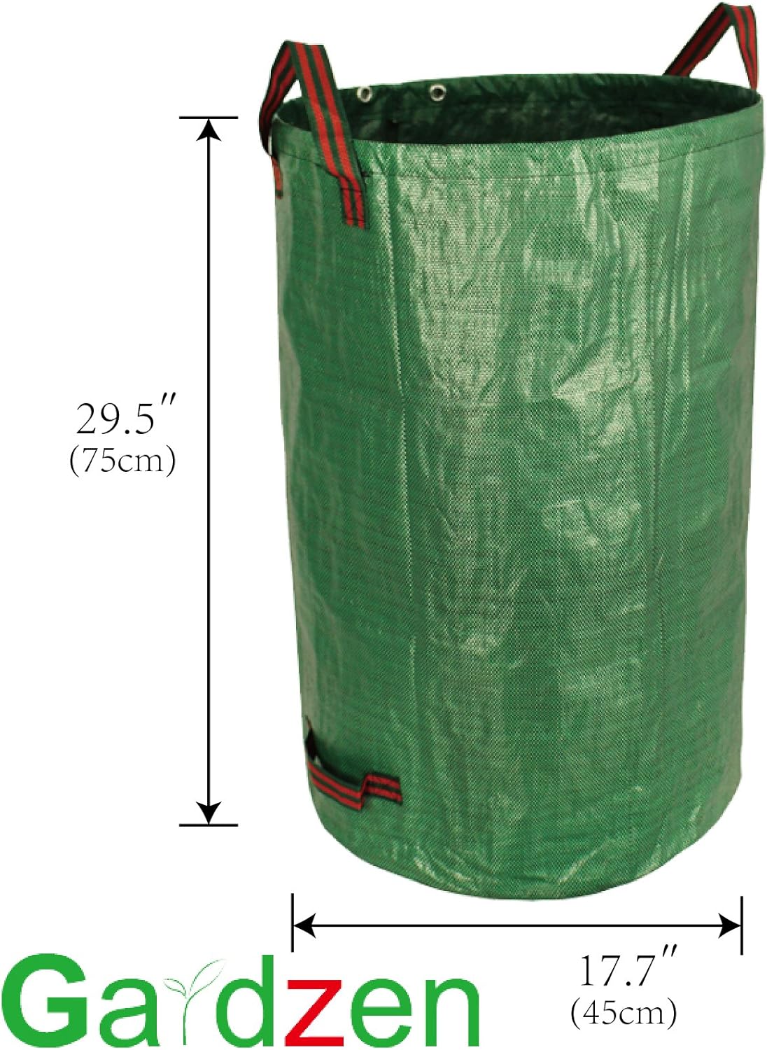 Gardzen 3-Pack 32 Gallon Yard Waste Bags, Reusable Heavy Duty Collapsible Garden Leaf Bags with