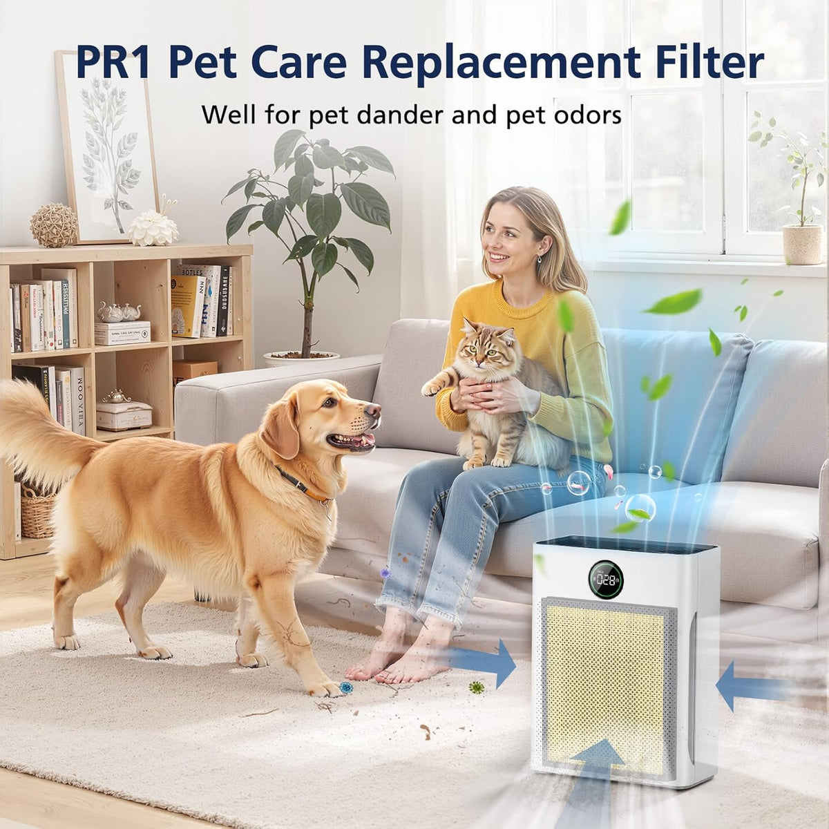 PR1 Replacement Filter for Mooka PR1 Air Purifier for Home Large Room up to 2200sq.ft, 2 Pack