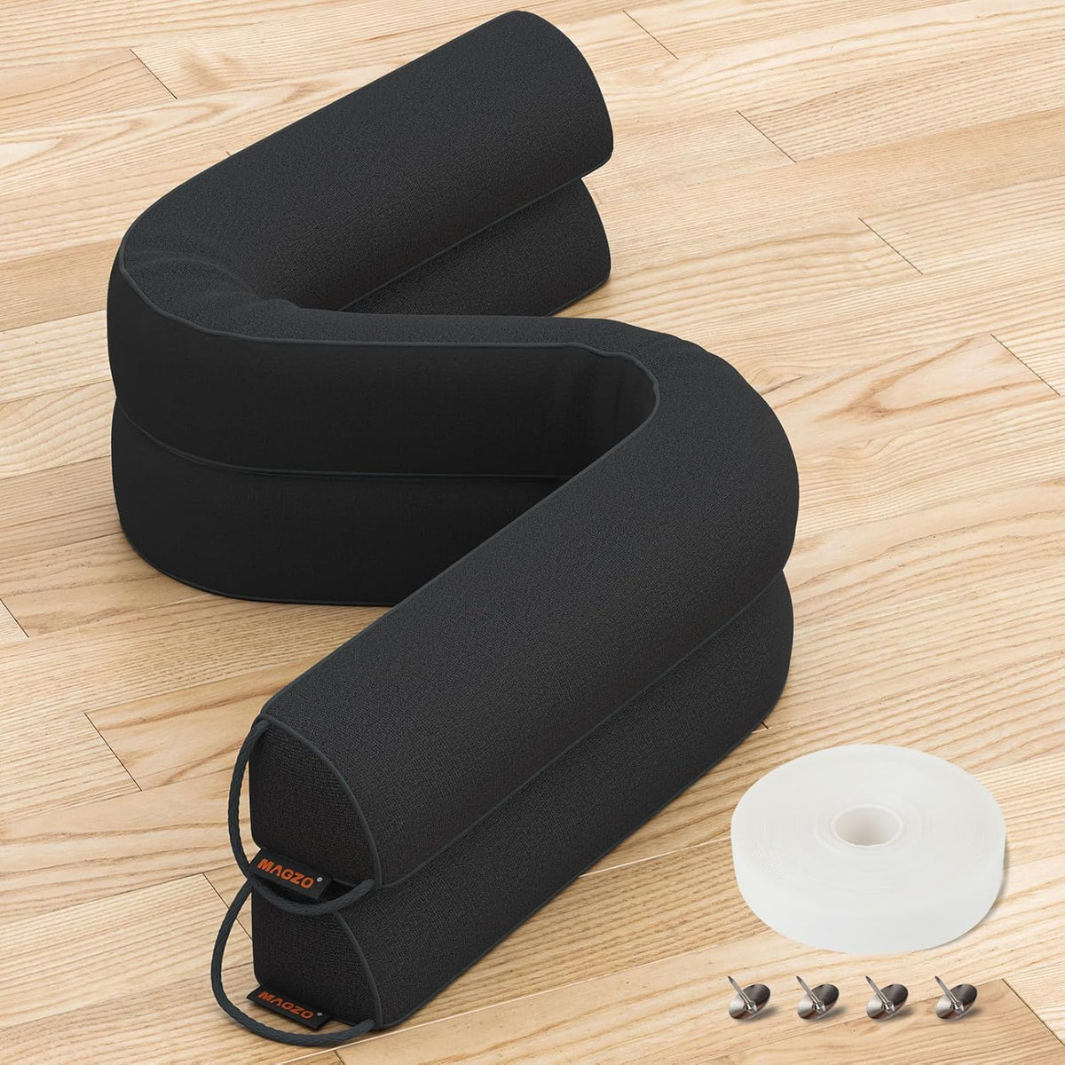 MAGZO Door Draft Stopper 30 Inches, 2 Pack Weighted Triangular Door Snake for Winter Noise Blocker