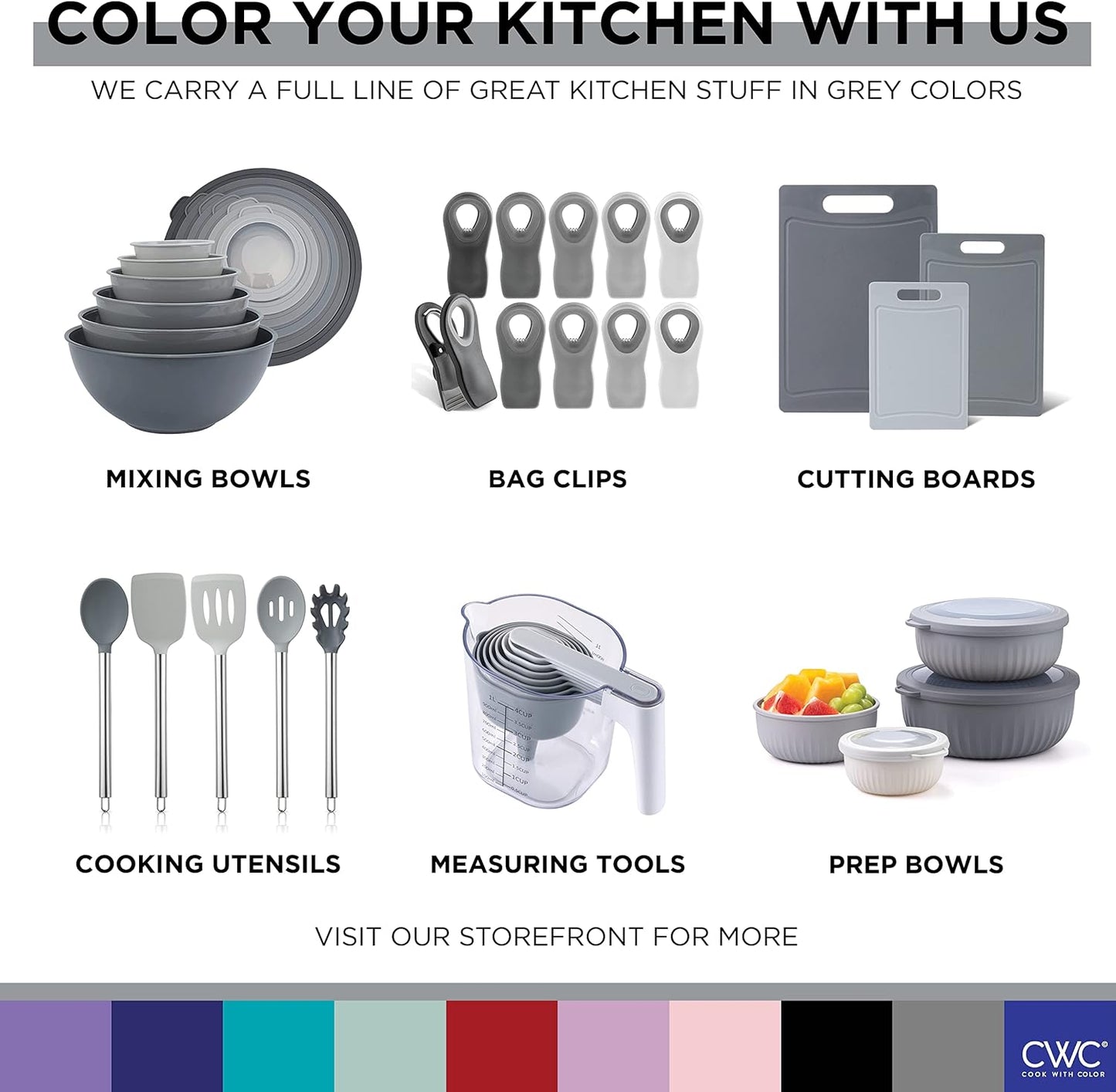 COOK WITH COLOR Bag Clips - Heavy Duty Chip Clip and Refrigerator Magnet Clips for Food Storage
