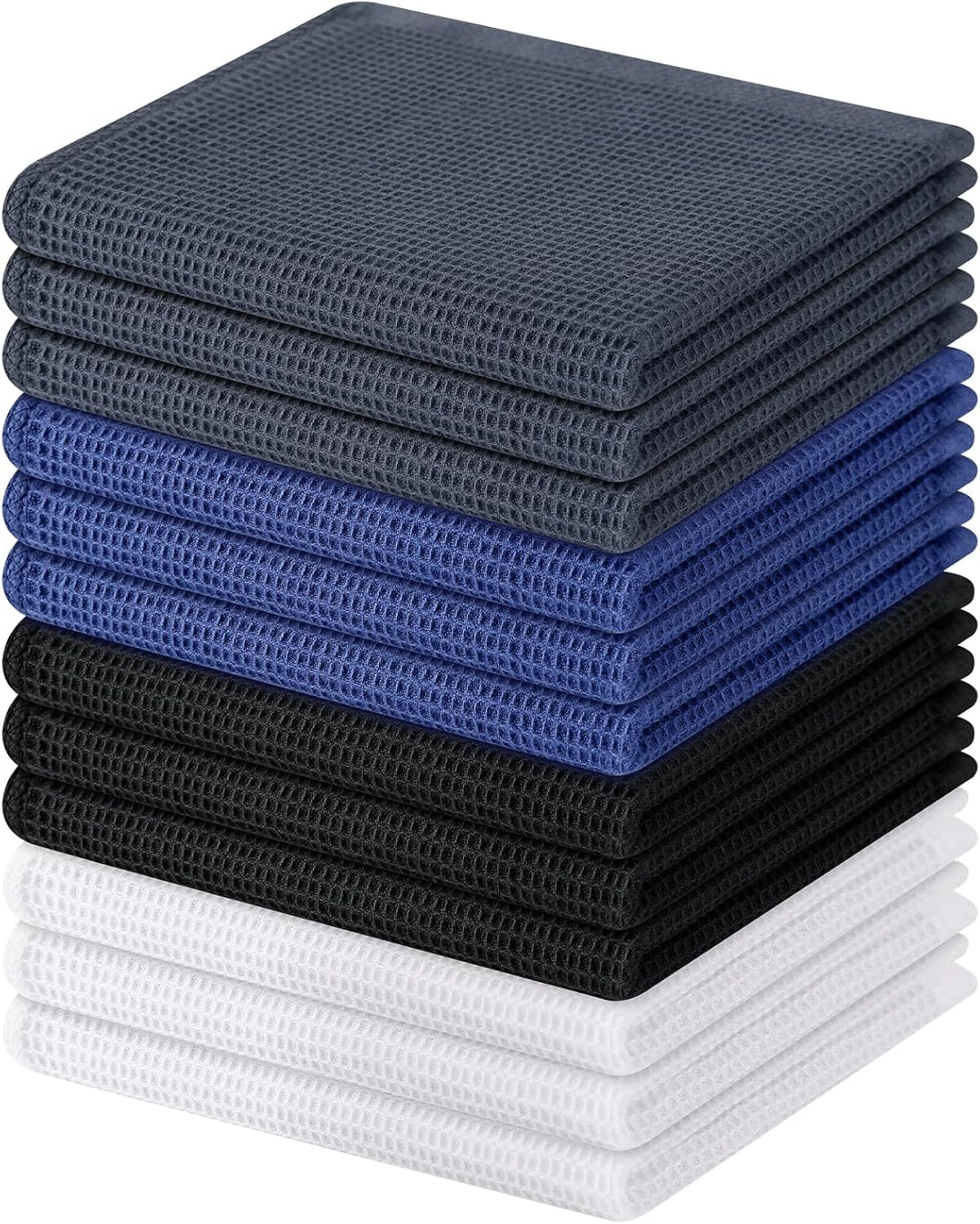 Homaxy 100% Cotton Waffle Weave Dish Cloths - 12 Pack Soft and Absorbent Dish Towels - 12 x 12
