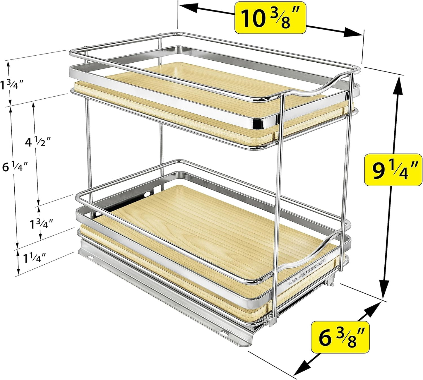 LYNK PROFESSIONAL® Élite™ Pull Out Spice Rack Organizer for Inside Kitchen Cabinets - 6-1/4 inch