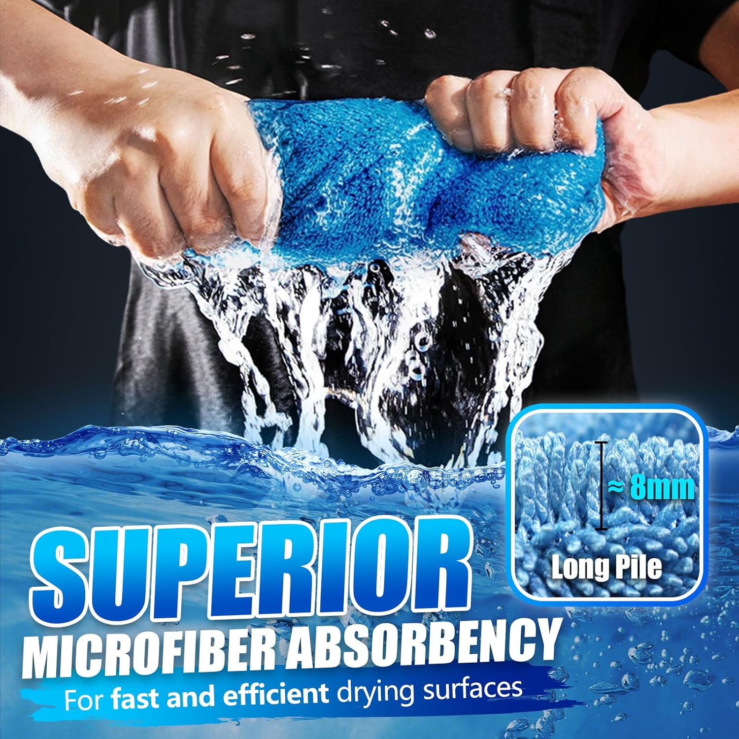 Airlab Car Drying Towel Microfiber Towels for Cars 1200 GSM Wash Auto Detailing Supplies Twist Pile