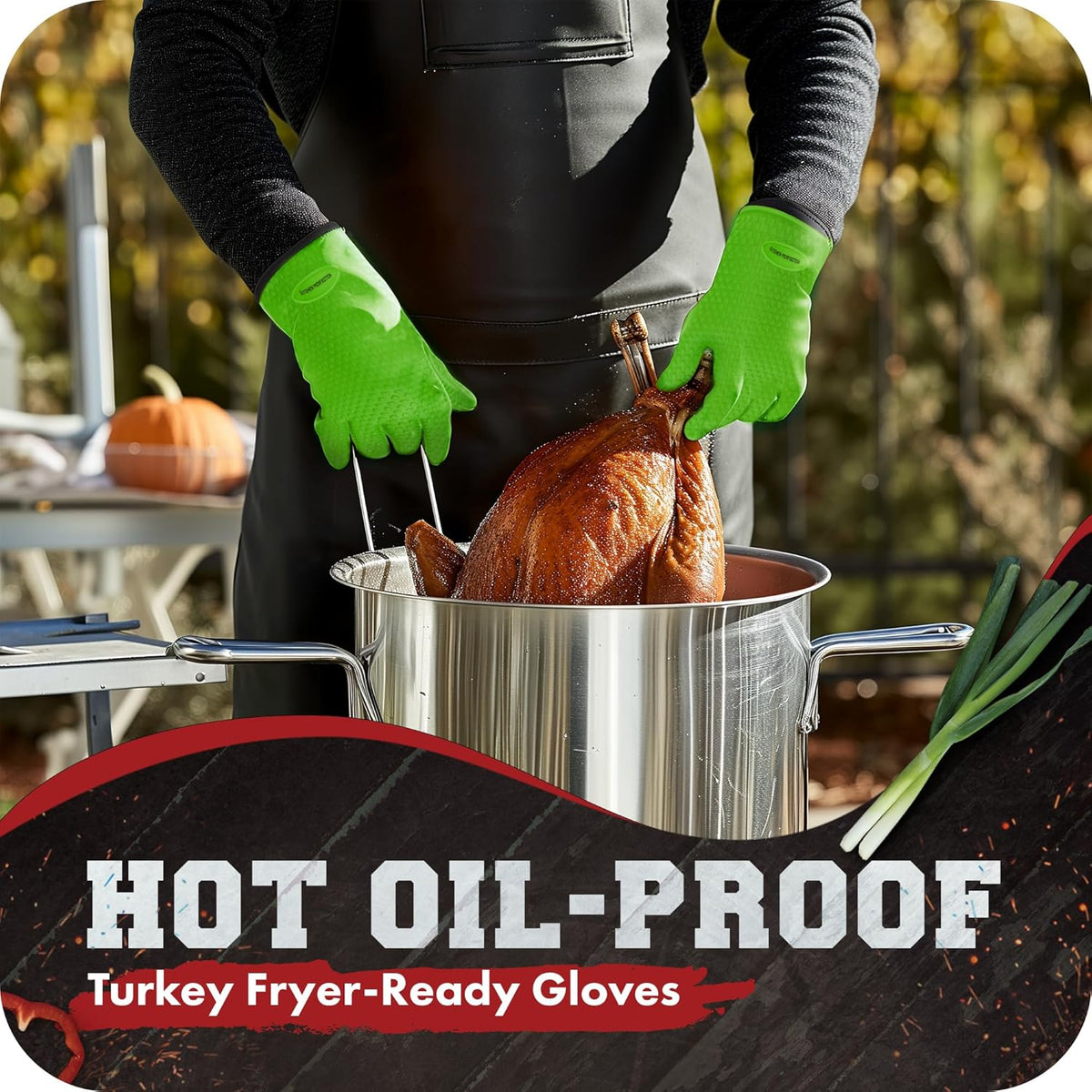 KITCHEN PERFECTION Silicone Smoker Oven Gloves -Extreme Heat Resistant BBQ Gloves-Handle Hot Food