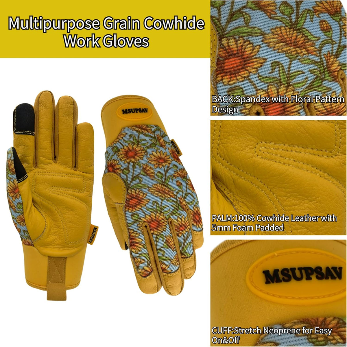 Thorn Proof&Puncture Resistant Gardening Gloves with Grip,Garden Gloves for Women, Leather Work