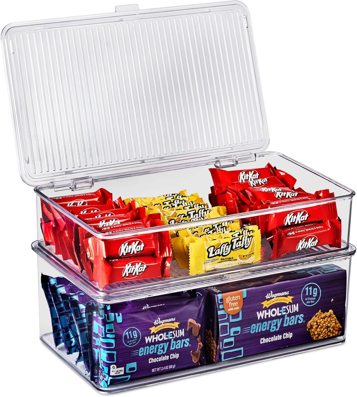 Sorbus Sturdy Plastic Storage Bins with Lid- Stackable Refrigerator Organizer Bins- MultiPurpose