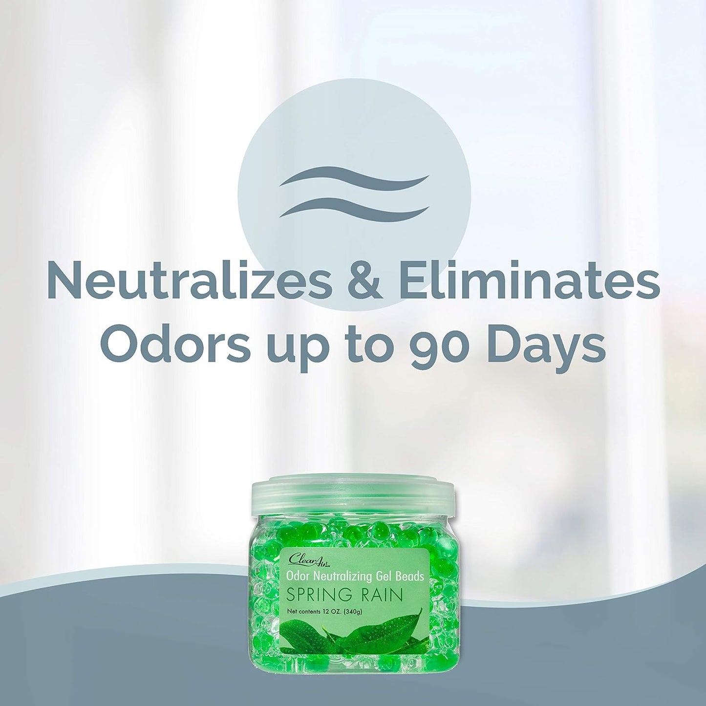 Clear Air Odor Eliminator Gel Beads - 12 oz, Pack of 2 - Air Freshener Made with Essential Oils