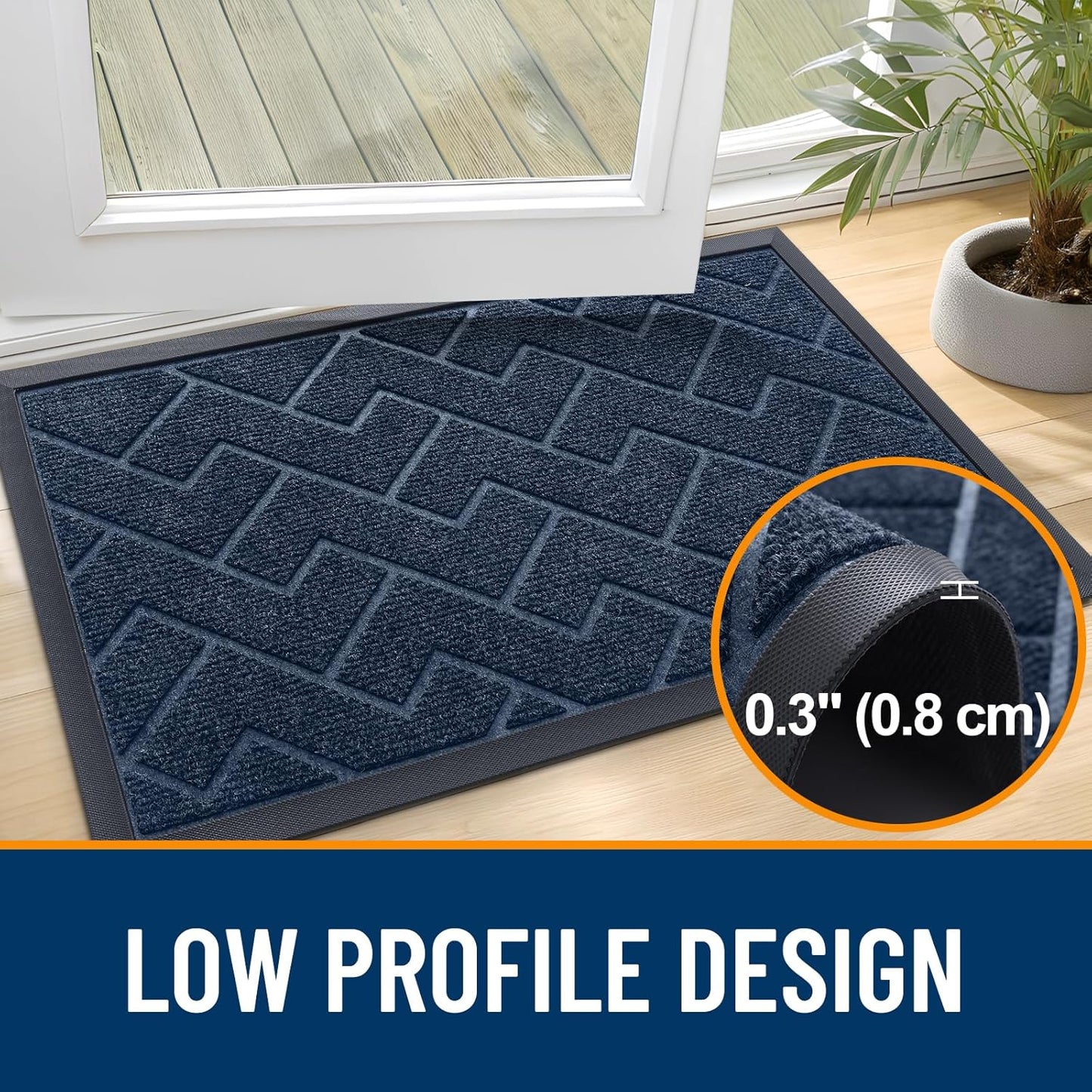OLANLY Front Door Mat Indoor Outdoor Entrance, Waterproof All-Season, All-Weather Doormat, Sturdy