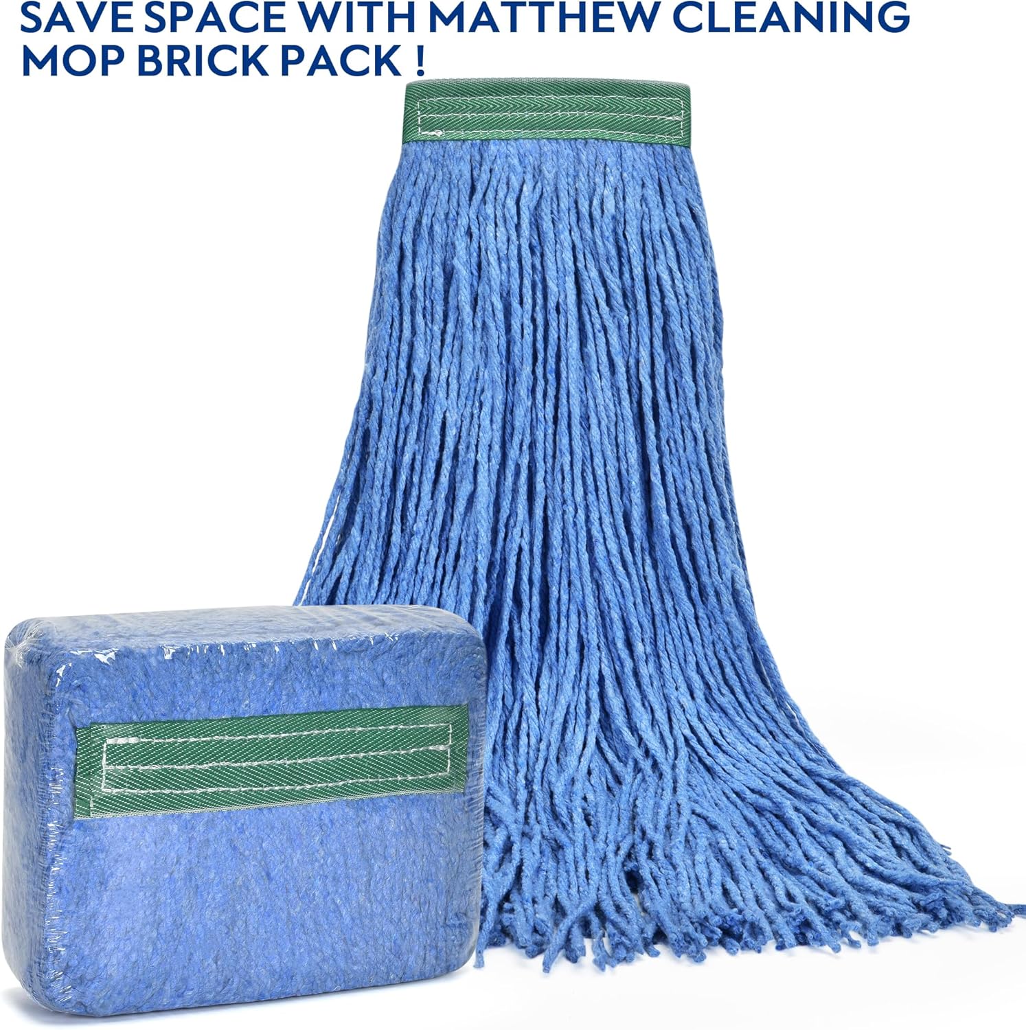 Matthew Cleaning 16oz 12Pack Cotton Floor Mop,Cotton Looped-Open String Heavy Duty String Refills
